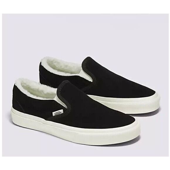 Unisex Vans Classic Slip-On Cozy Hug Sherpa Shoe Black 9.5 Women 8 Mens - Picture 1 of 5